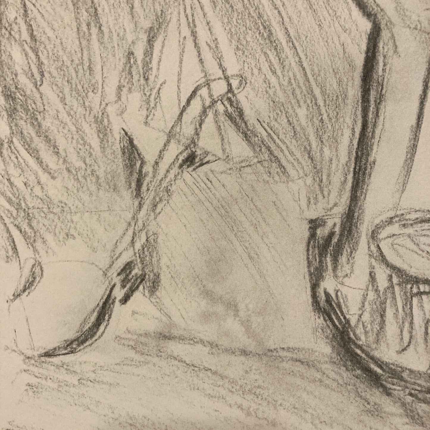 Tea Time Charcoal Still Life 9x12” Sketch