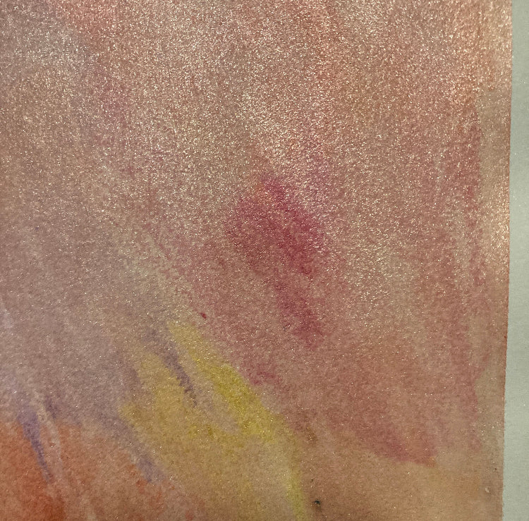 Pink & Gold Galaxy 9x12 Inch Original Metallic Watercolor Painting