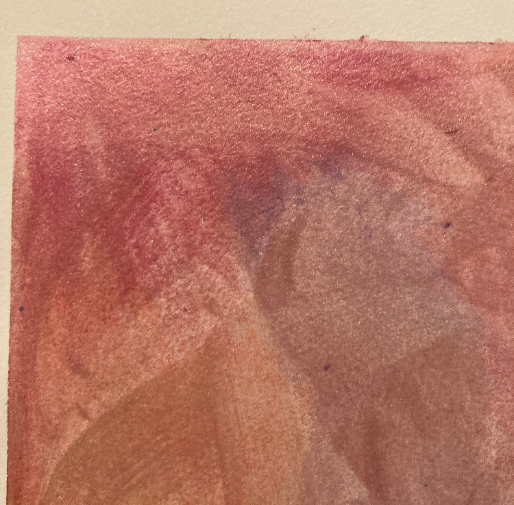 Pink & Gold Galaxy 9x12 Inch Original Metallic Watercolor Painting