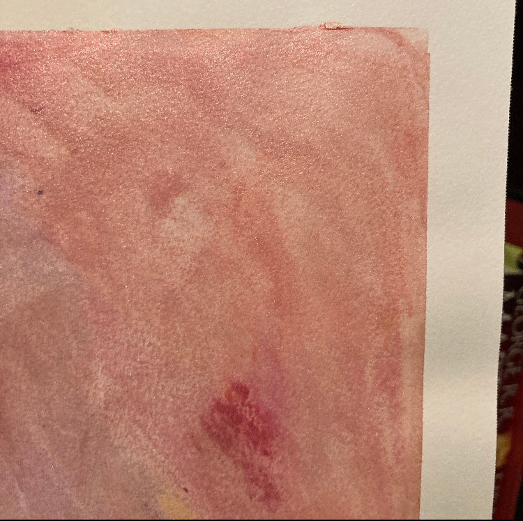 Pink & Gold Galaxy 9x12 Inch Original Metallic Watercolor Painting