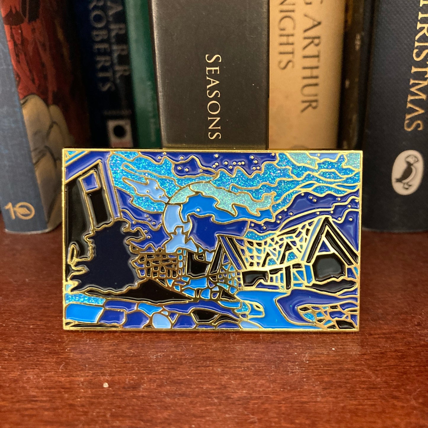 Limited Edition City at Night 2.5" Soft Enamel Glitter Pin