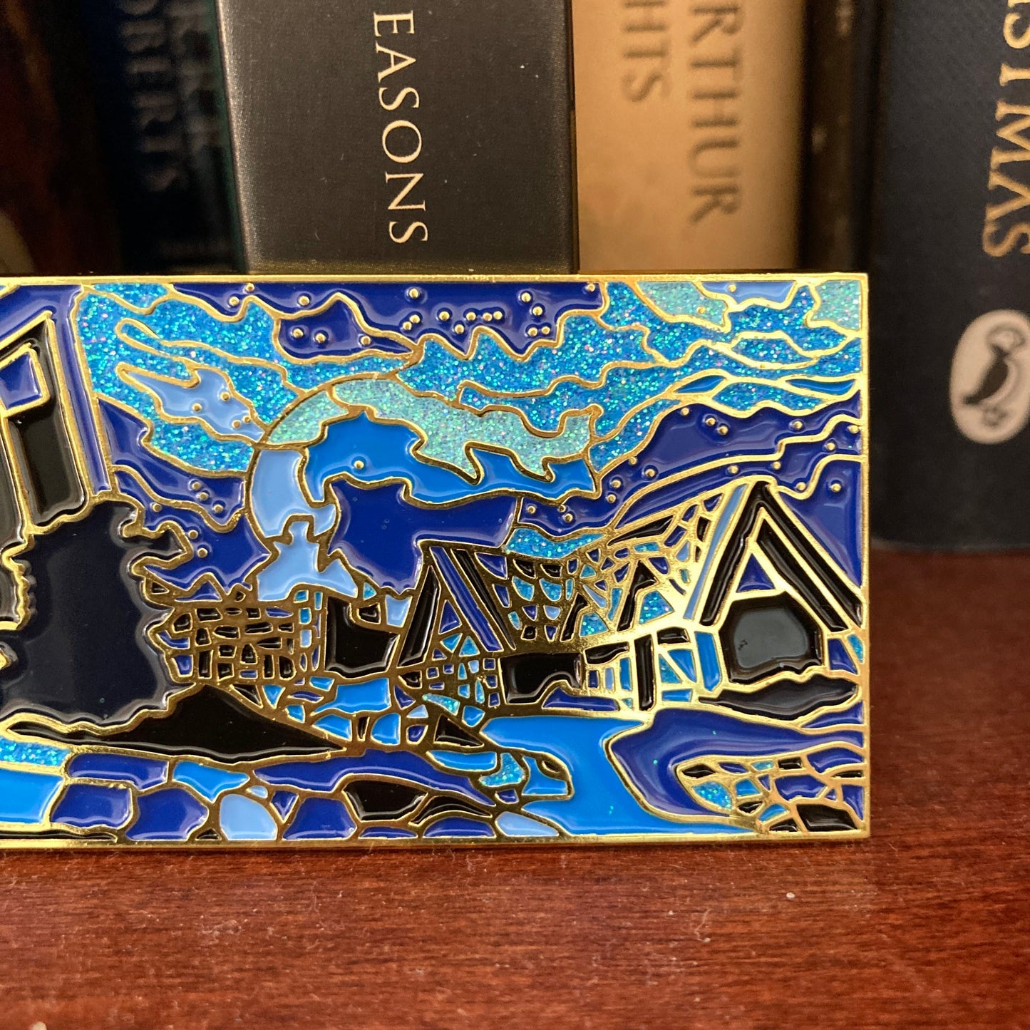 Limited Edition City at Night 2.5" Soft Enamel Glitter Pin
