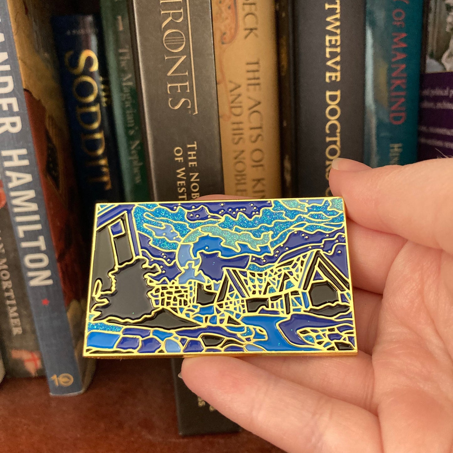 Limited Edition City at Night 2.5" Soft Enamel Glitter Pin