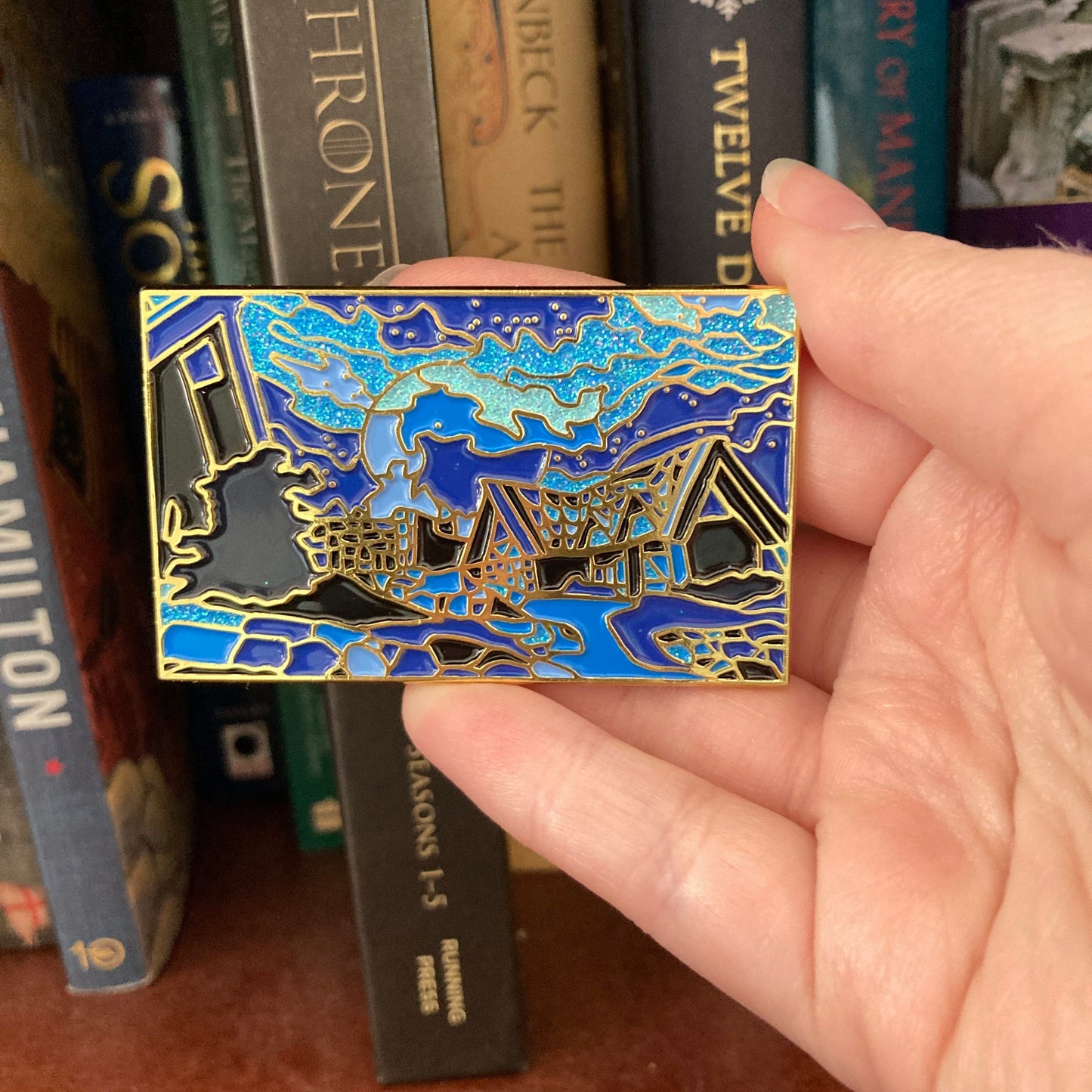 Limited Edition City at Night 2.5" Soft Enamel Glitter Pin