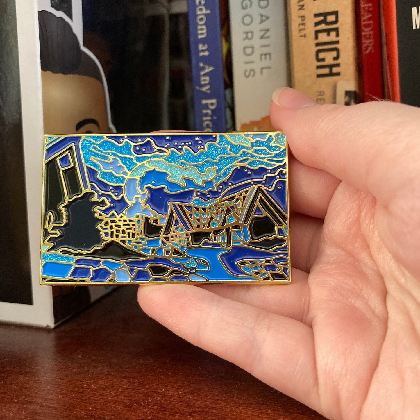 Limited Edition City at Night 2.5" Soft Enamel Glitter Pin