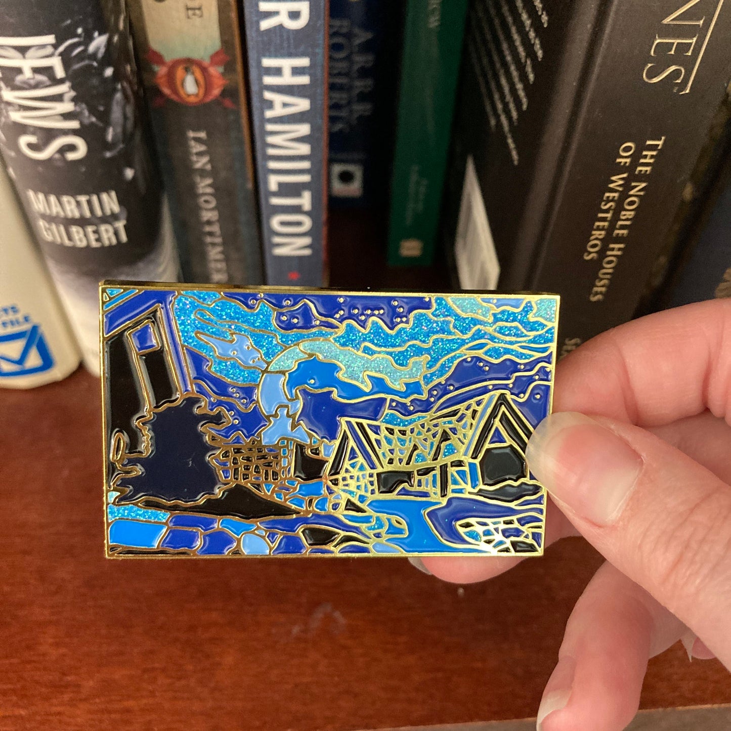 Limited Edition City at Night 2.5" Soft Enamel Glitter Pin