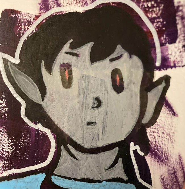 Mixed Media Mini Portrait With Metallic Ink Original Illustration