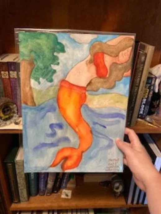 Unframed 9x12 Double Sided Mermaid Watercolor Paintings