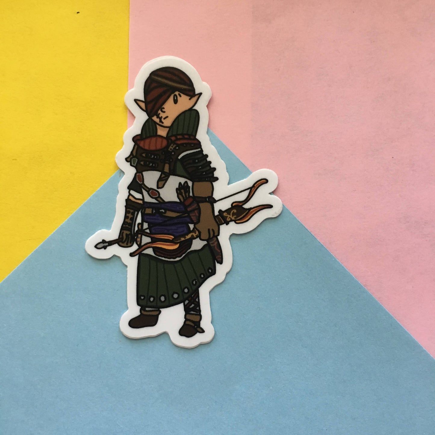 Elf Archer & Blue Stripe Commander Book Lover 3” Waterproof Vinyl Stickers