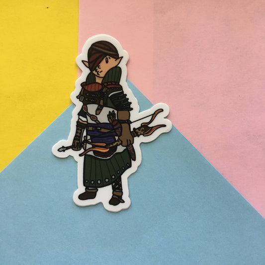 Elf Archer & Blue Stripe Commander Book Lover 3” Waterproof Vinyl Stickers