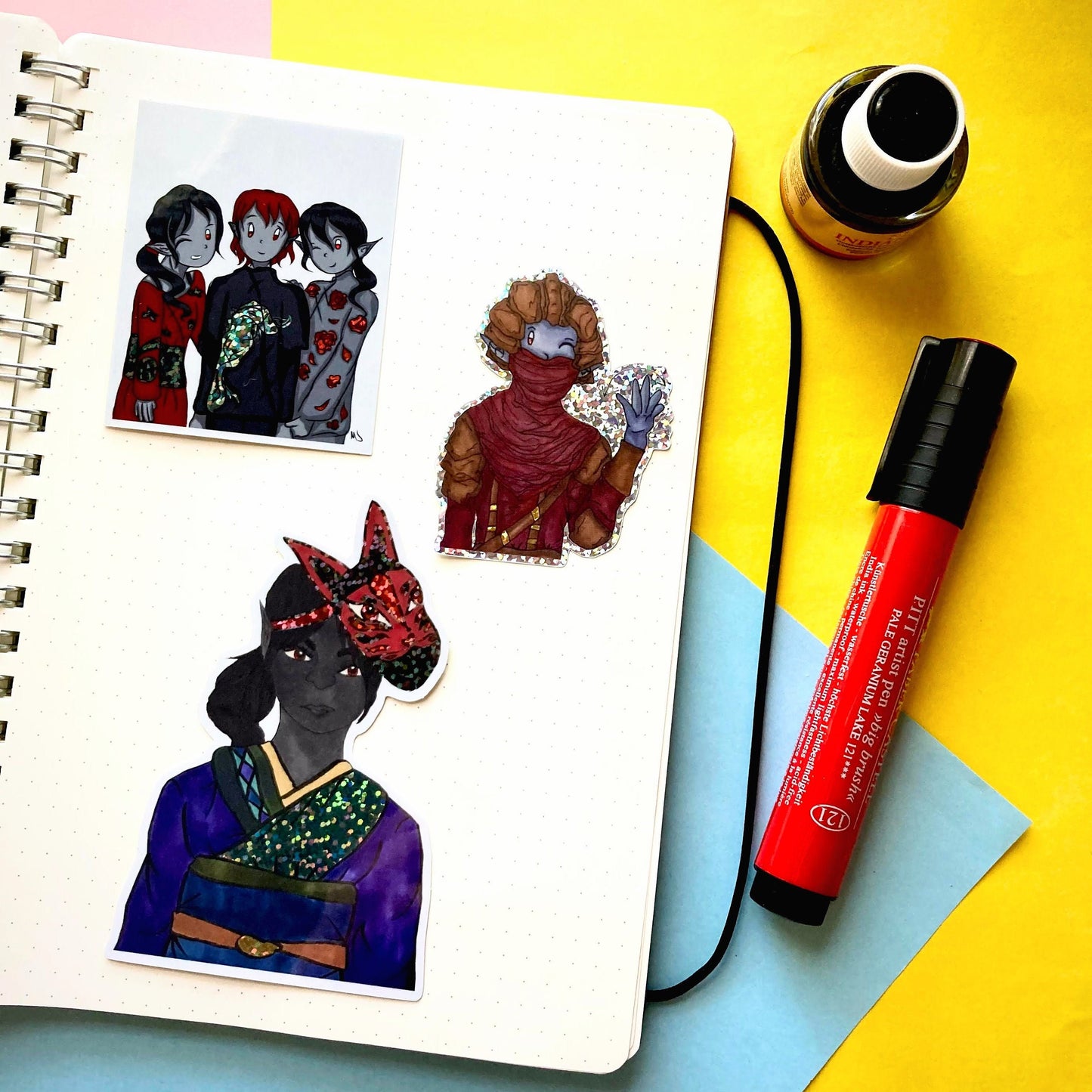 Dark Elf Trio 3 Inch Glitter Vinyl Sticker