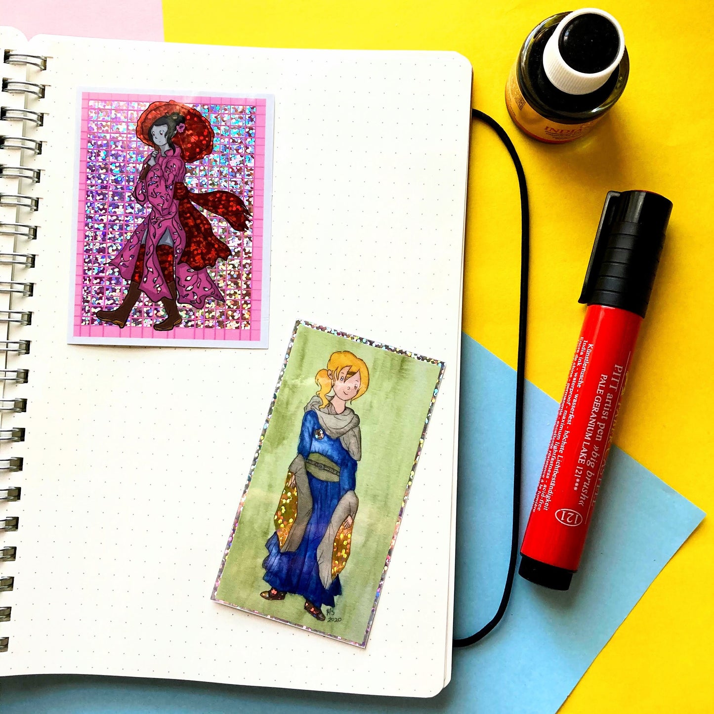 Wizard Robes 3 Inch Watercolor Glitter Vinyl Sticker CLEARANCE)