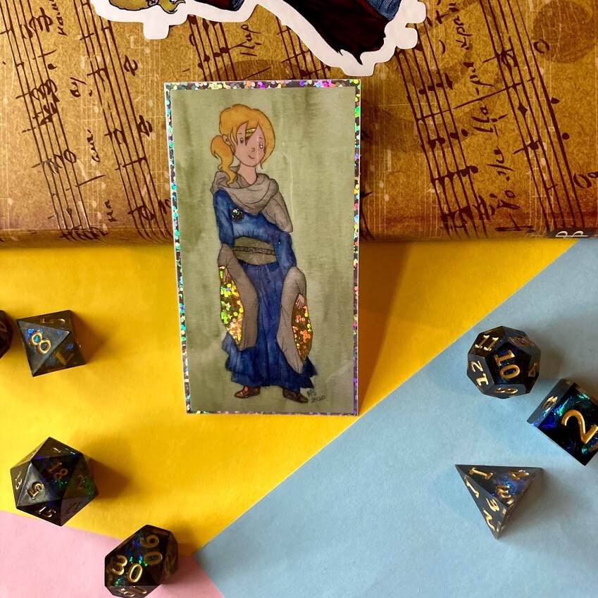 Wizard Robes 3 Inch Watercolor Glitter Vinyl Sticker CLEARANCE)