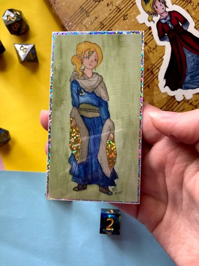 Wizard Robes 3 Inch Watercolor Glitter Vinyl Sticker CLEARANCE)