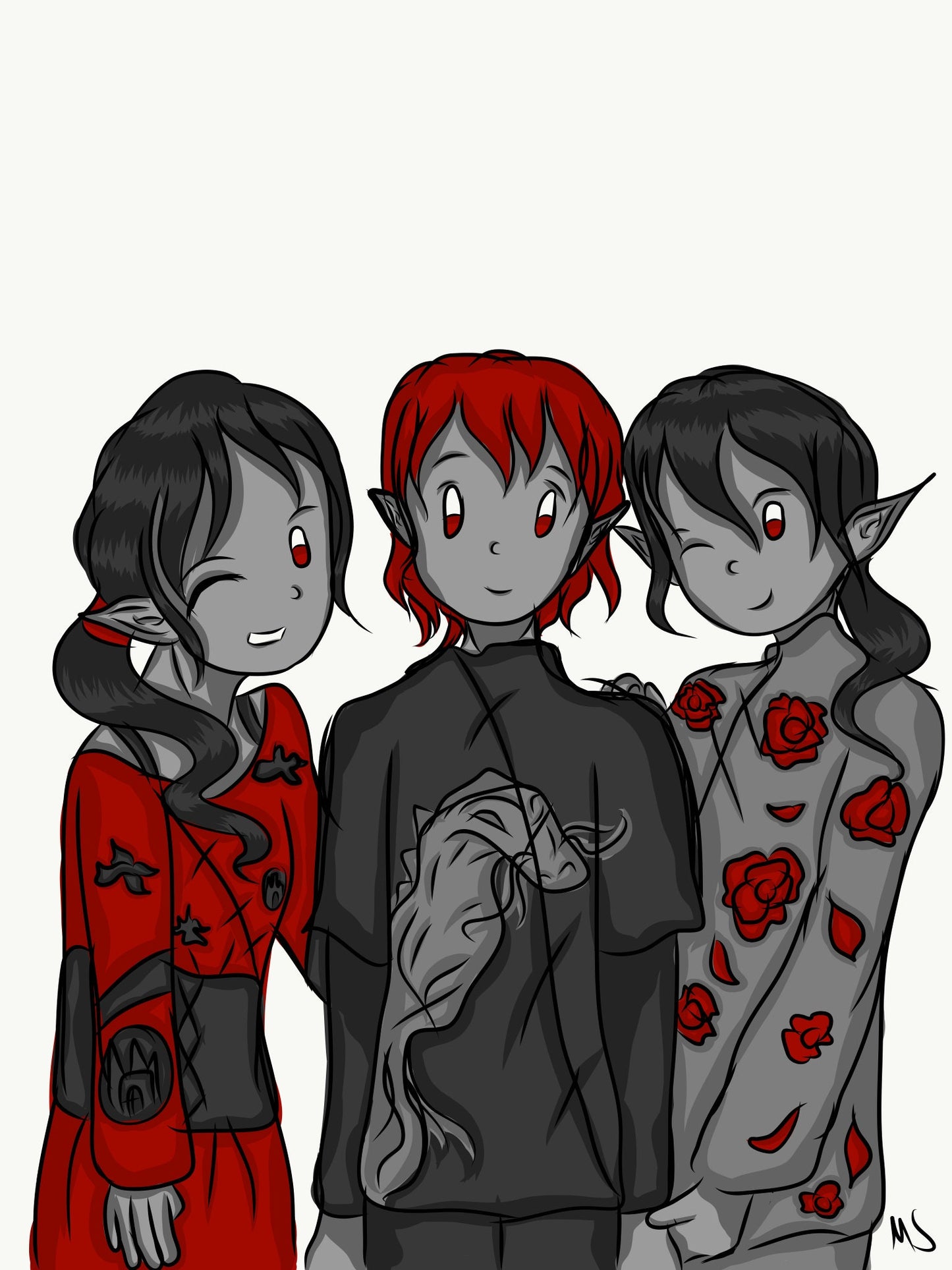 Dark Elf Trio 3 Inch Glitter Vinyl Sticker