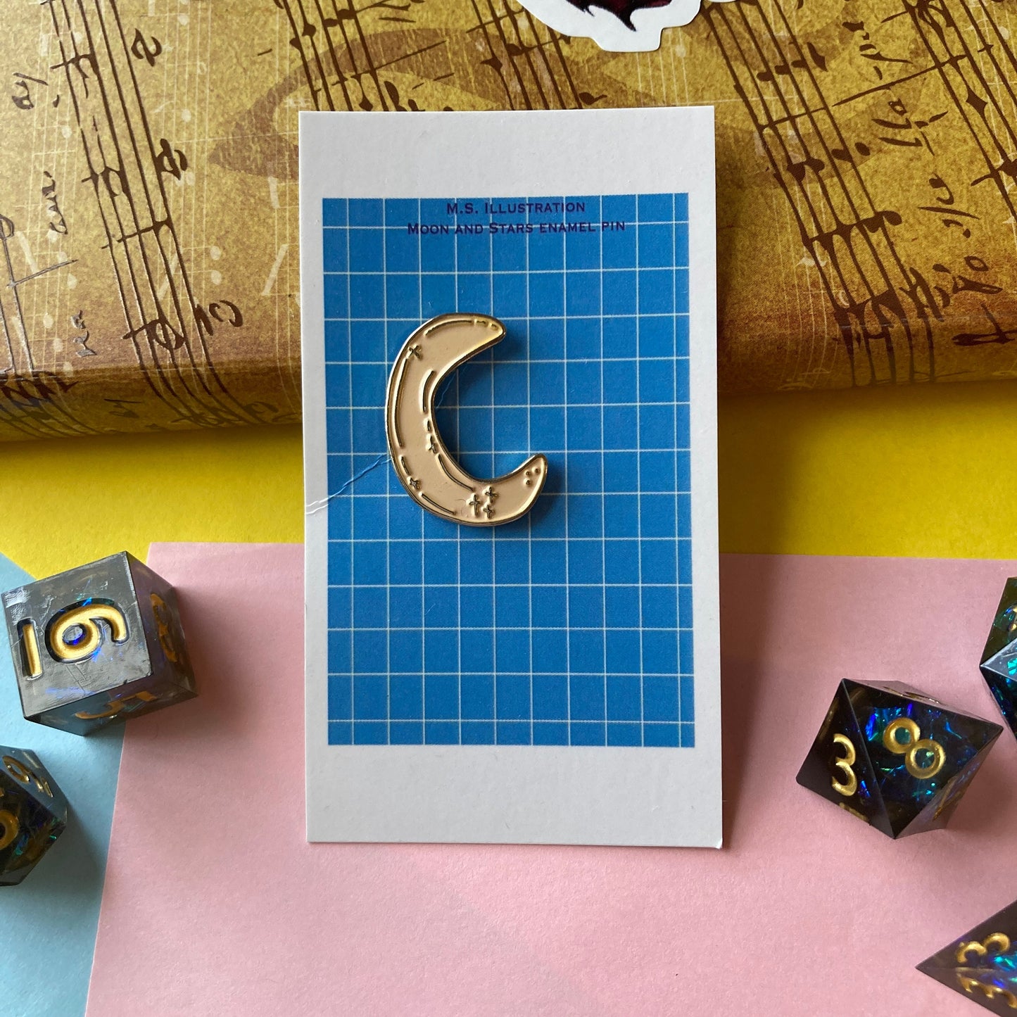 Pastel Yellow Crescent Moon Soft Enamel Pin Badge (CLEARANCE)