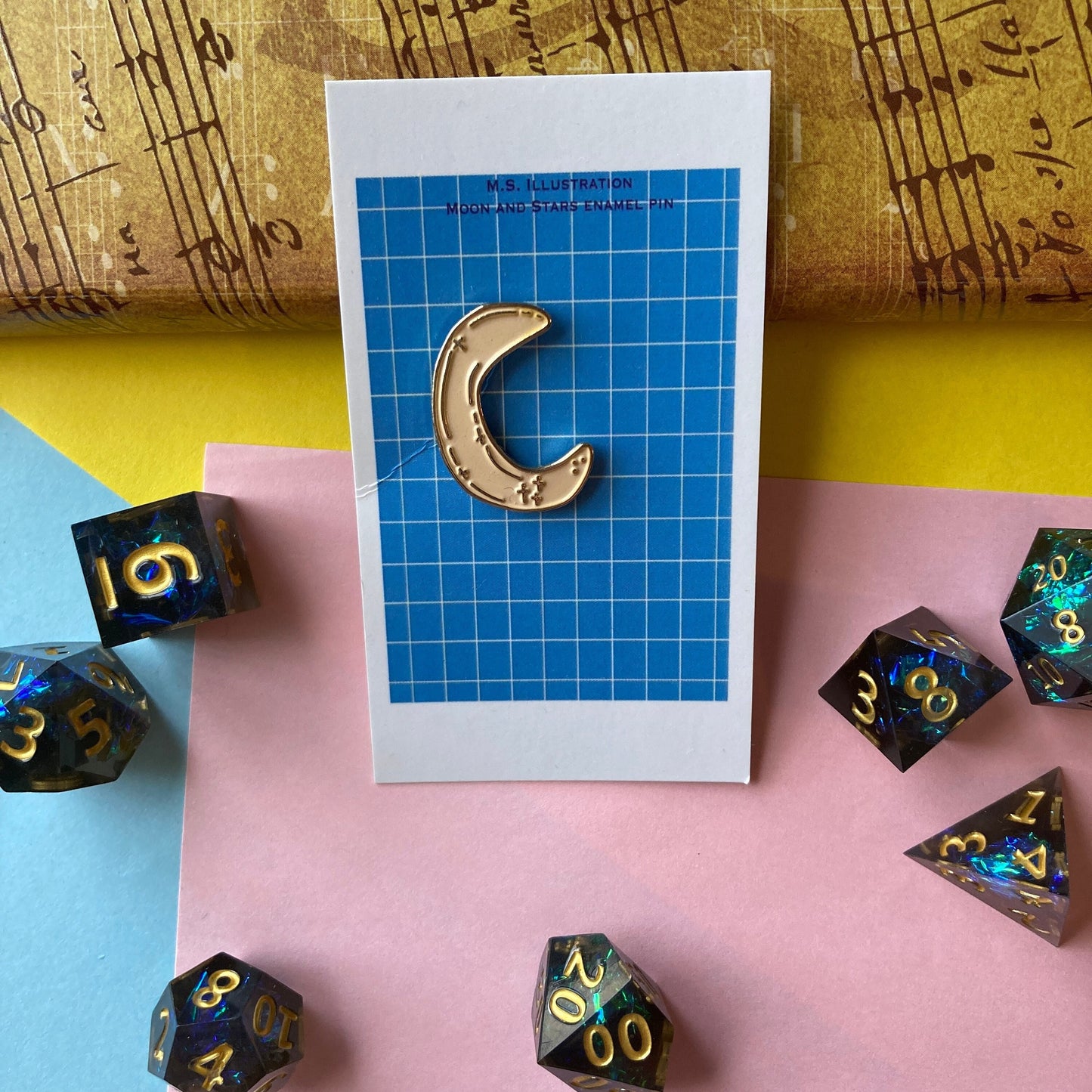 Pastel Yellow Crescent Moon Soft Enamel Pin Badge (CLEARANCE)