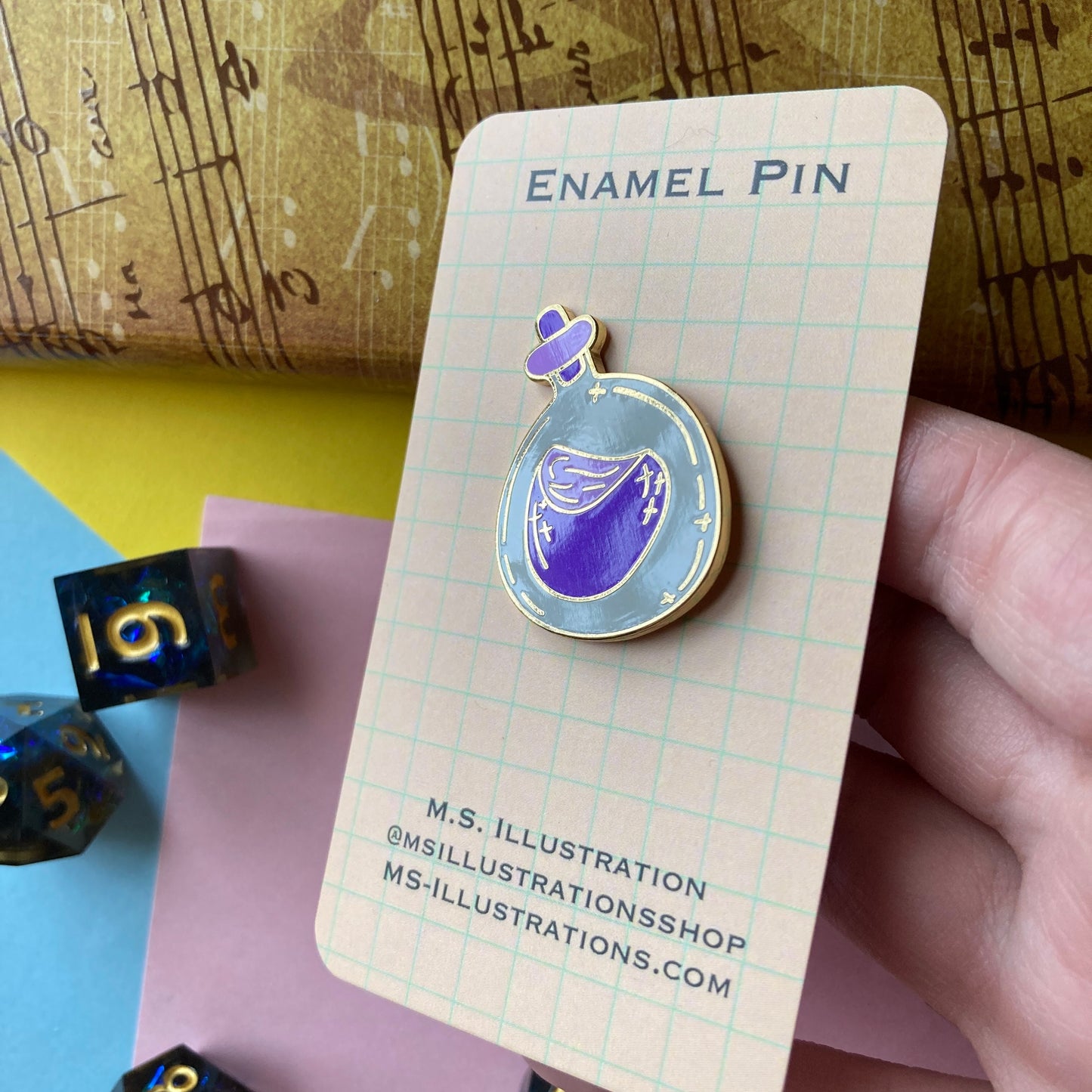 Purple Potion 1.5 Inch Hard Enamel Pin (CLEARANCE)