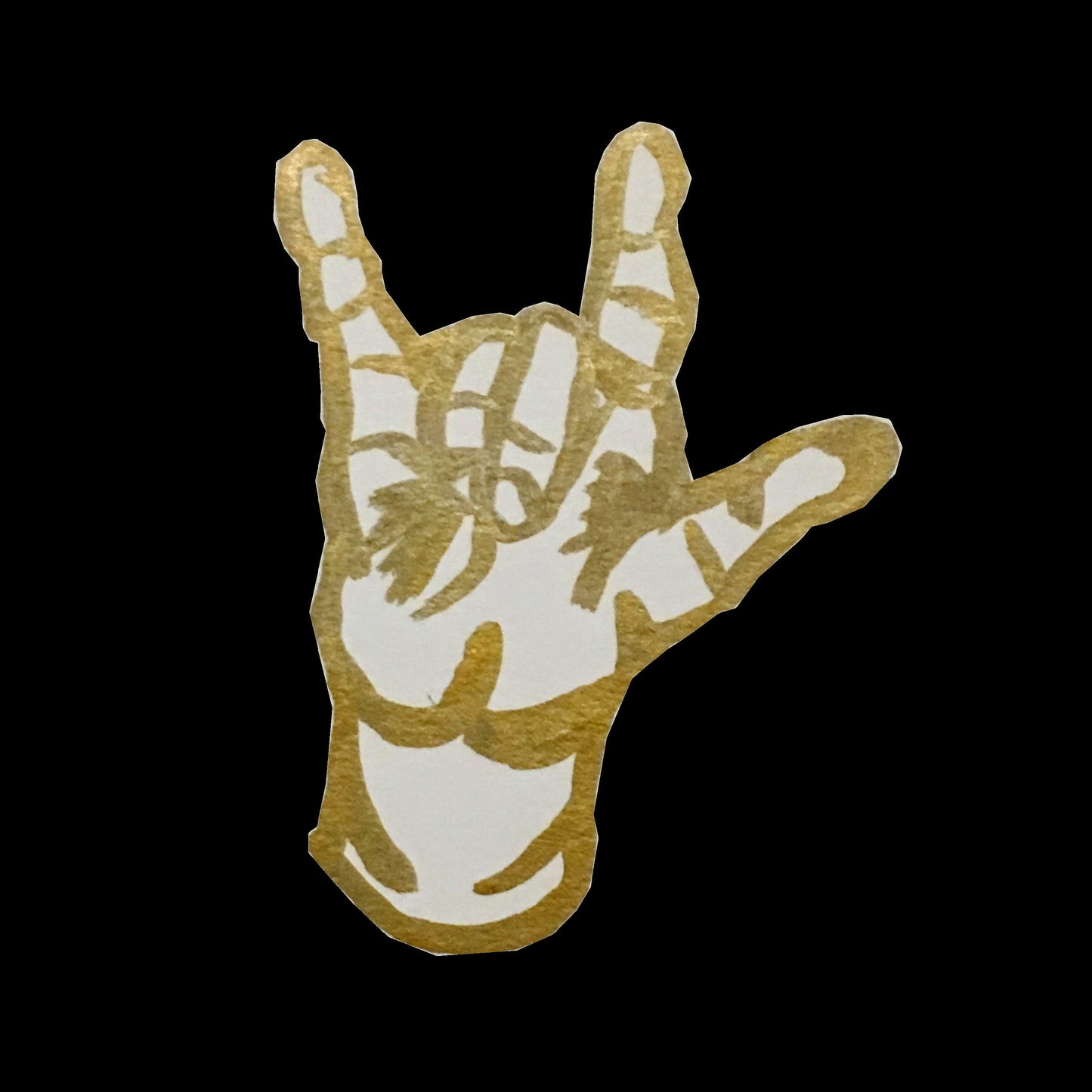 ASL I Love You American Sign Language Glitter Vinyl Sticker (CLEARANCE)