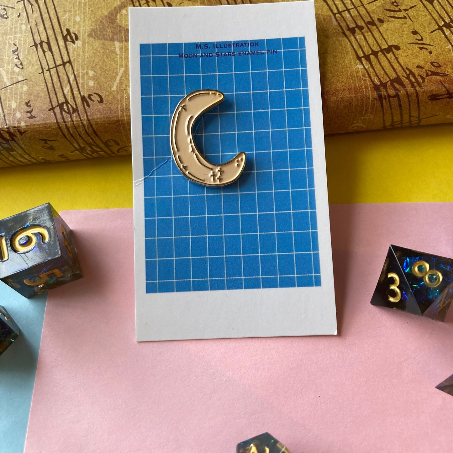 Pastel Yellow Crescent Moon Soft Enamel Pin Badge (CLEARANCE)