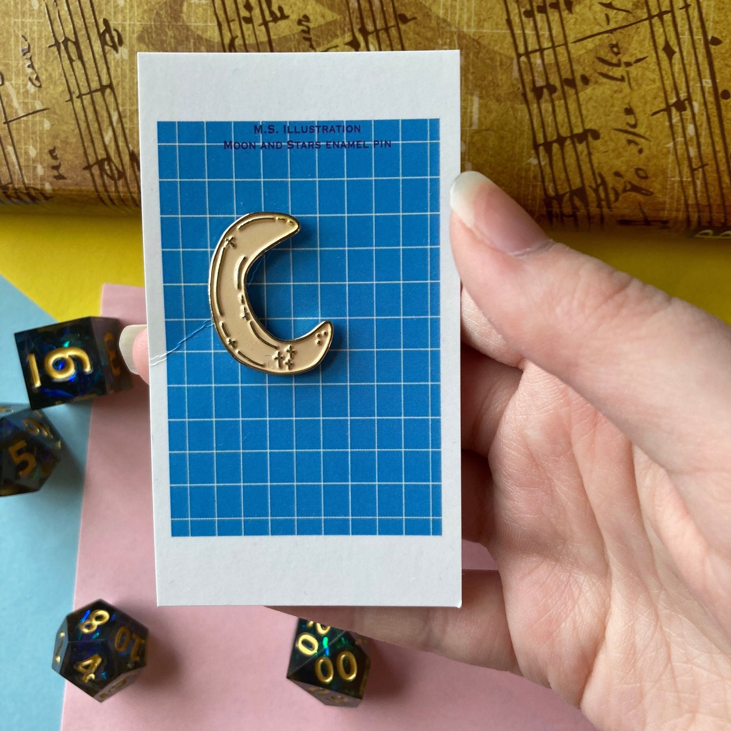 Pastel Yellow Crescent Moon Soft Enamel Pin Badge (CLEARANCE)