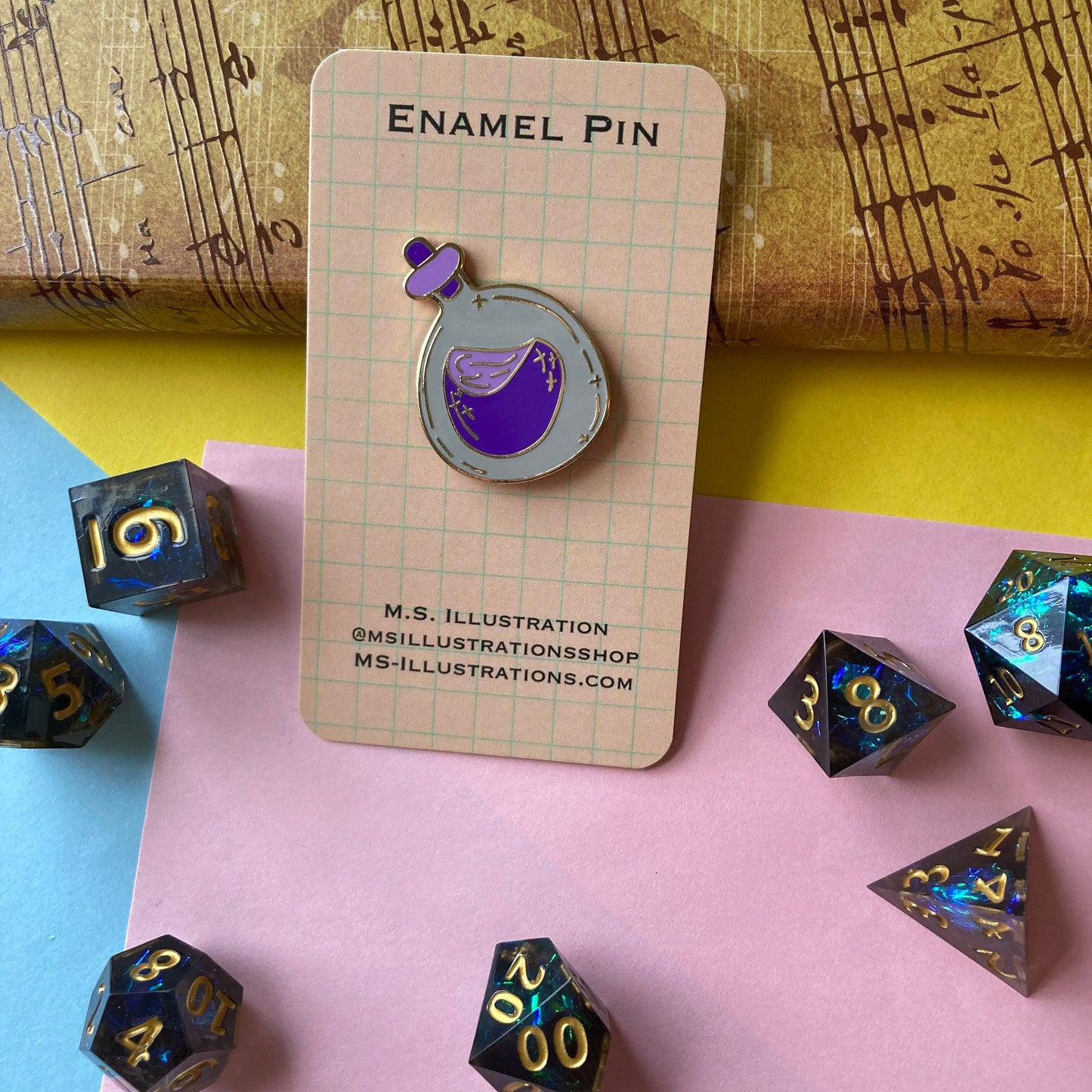 Purple Potion 1.5 Inch Hard Enamel Pin (CLEARANCE)