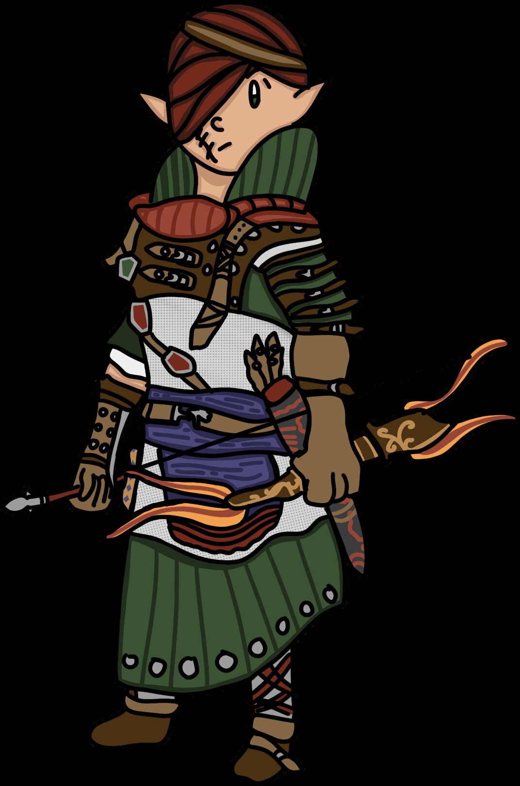 Elf Archer & Blue Stripe Commander Book Lover 3” Waterproof Vinyl Stickers