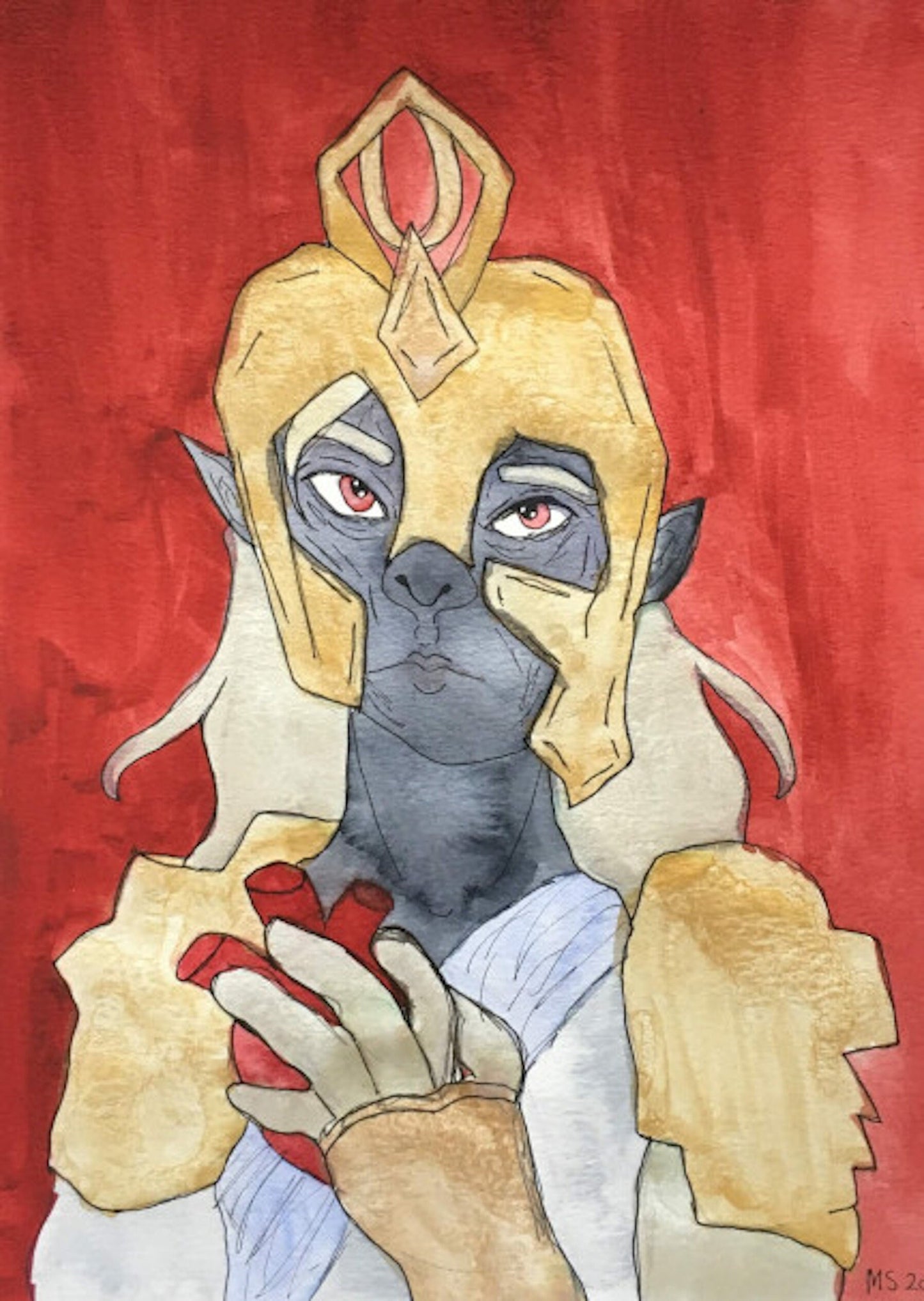 Watercolor Demigods: Clock Wizard 2.5 Inch Clear Acrylic Ecofriendly Keychain