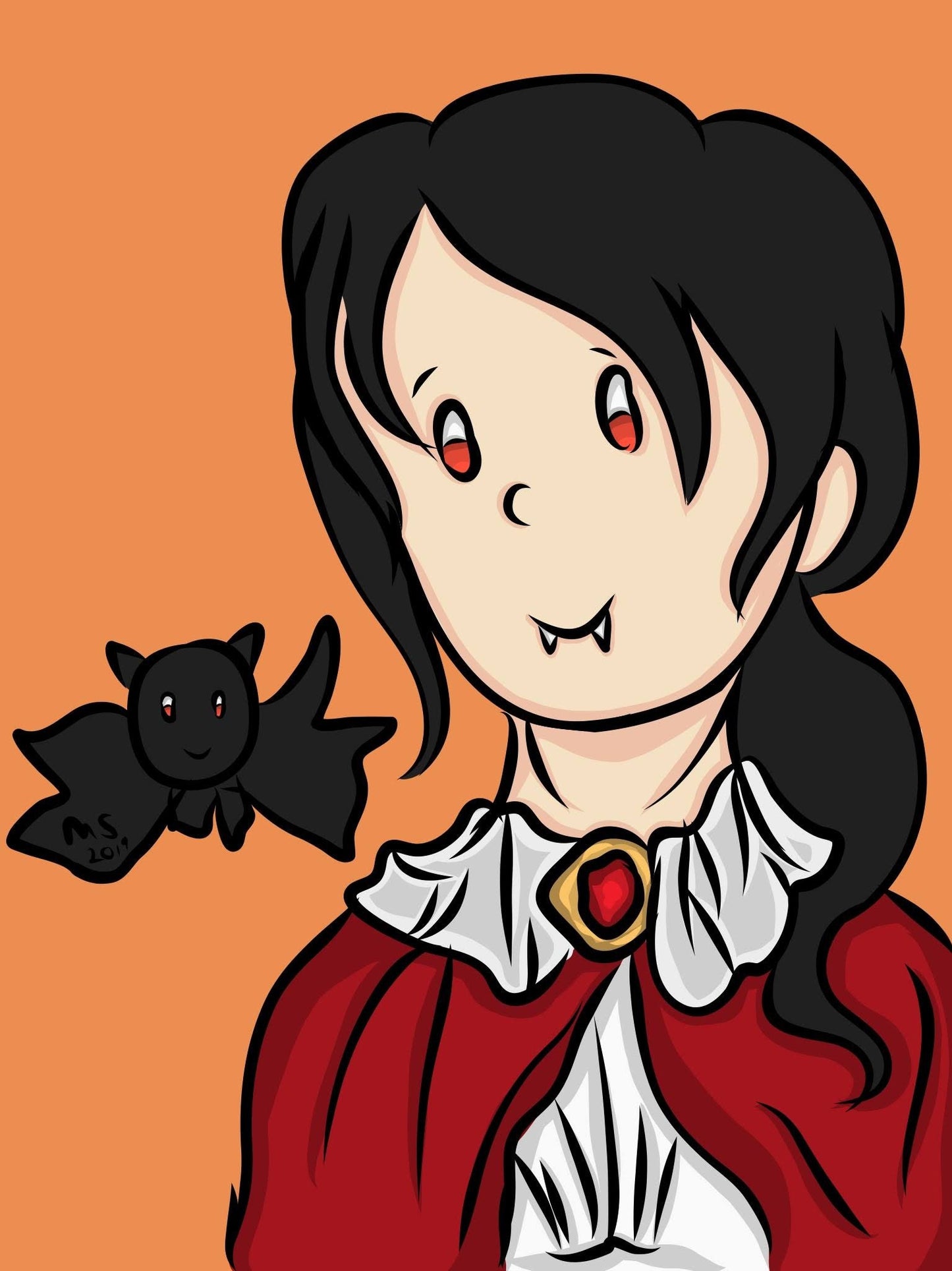 Spooky Cute 2.5" Clear Acrylic Vampire Keychain (CLEARANCE)