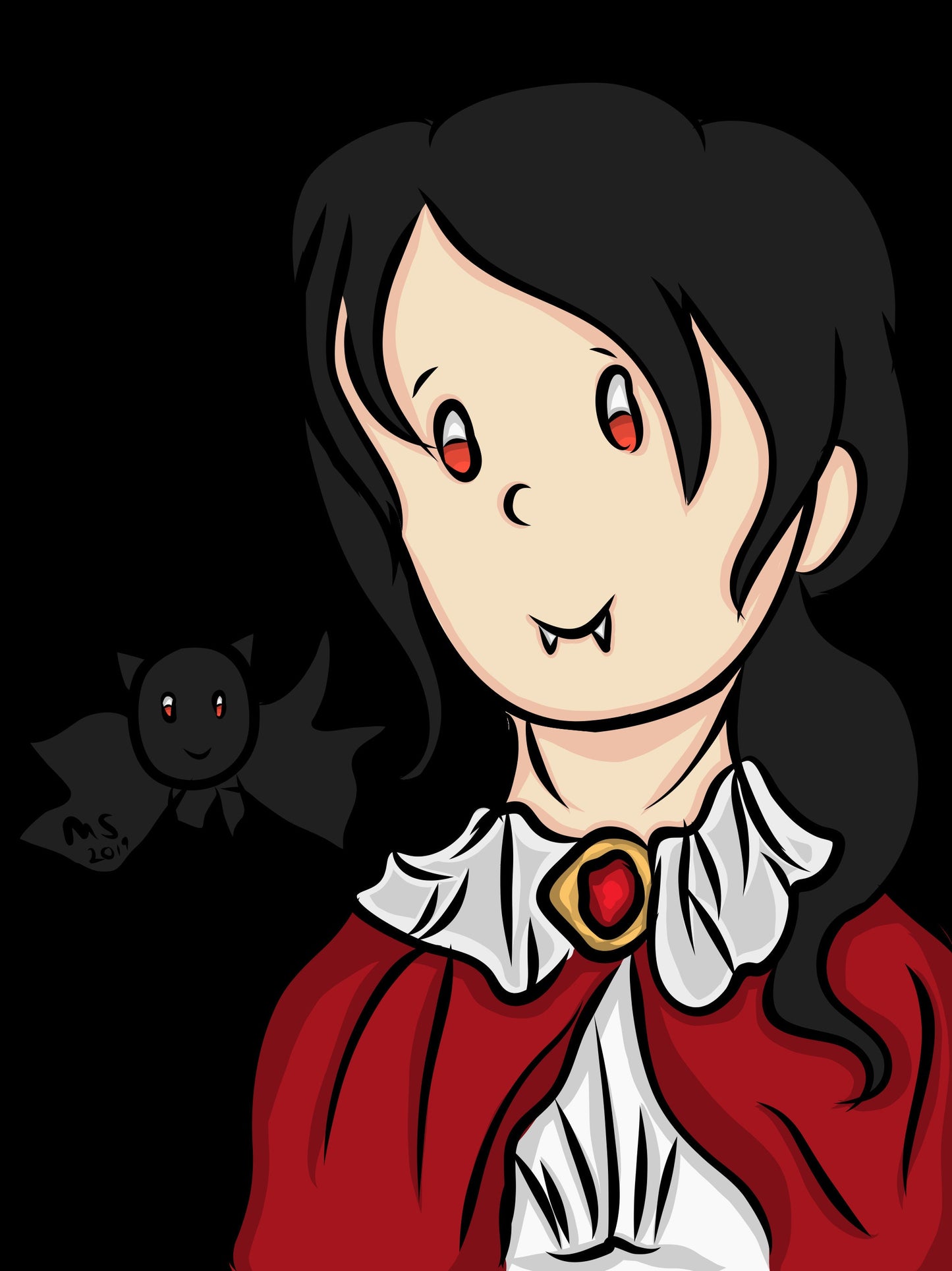 Spooky Cute 2.5" Clear Acrylic Vampire Keychain (CLEARANCE)