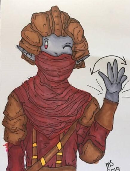 Hello There Waving Dark Elf Glitter Sticker