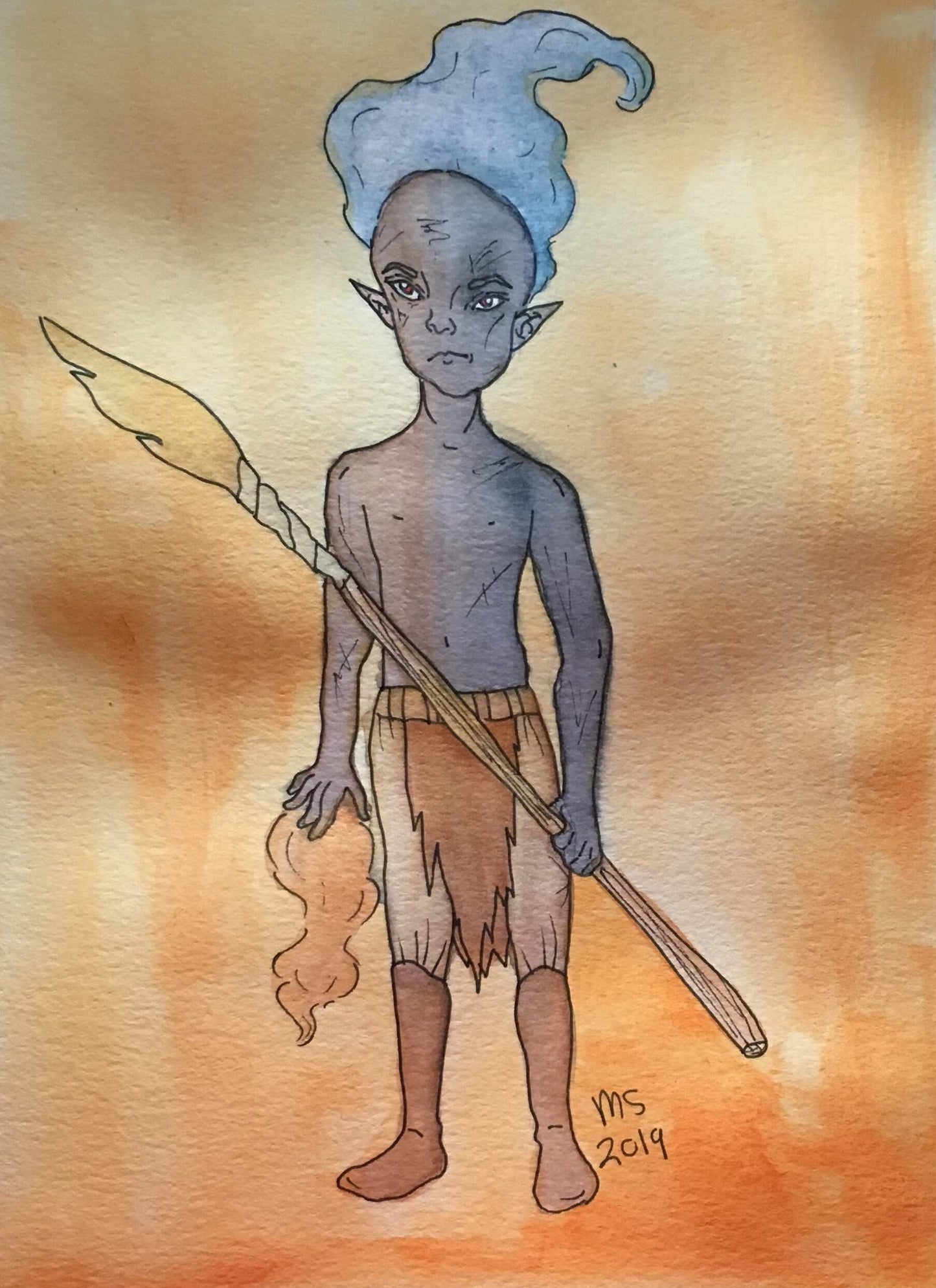 Warrior Elf Poet 2.5 Inch Clear Double Sized Eco-Friendly Acrylic Keychain