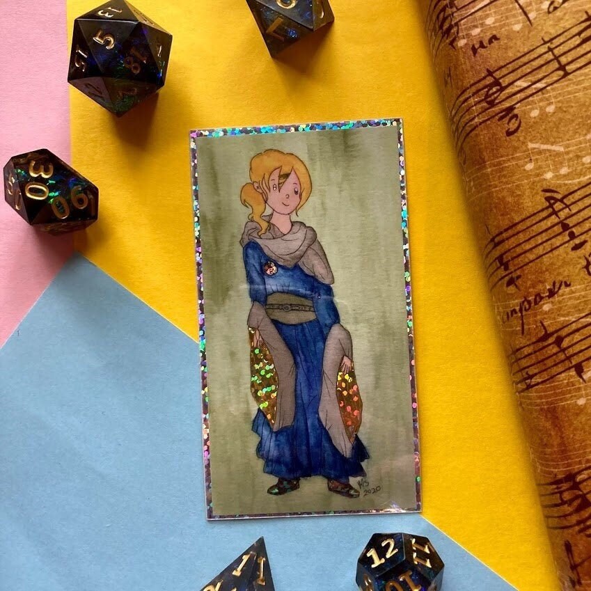 Wizard Robes 3 Inch Watercolor Glitter Vinyl Sticker CLEARANCE)