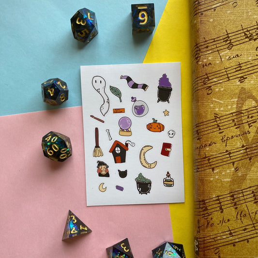 Autumn Cottagecore Vinyl Halloween Sticker Sheet (CLEARANCE)