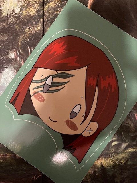 Chibi Huntress Oopsie 5x7 Inch Sticker Sheet (CLEARANCE)