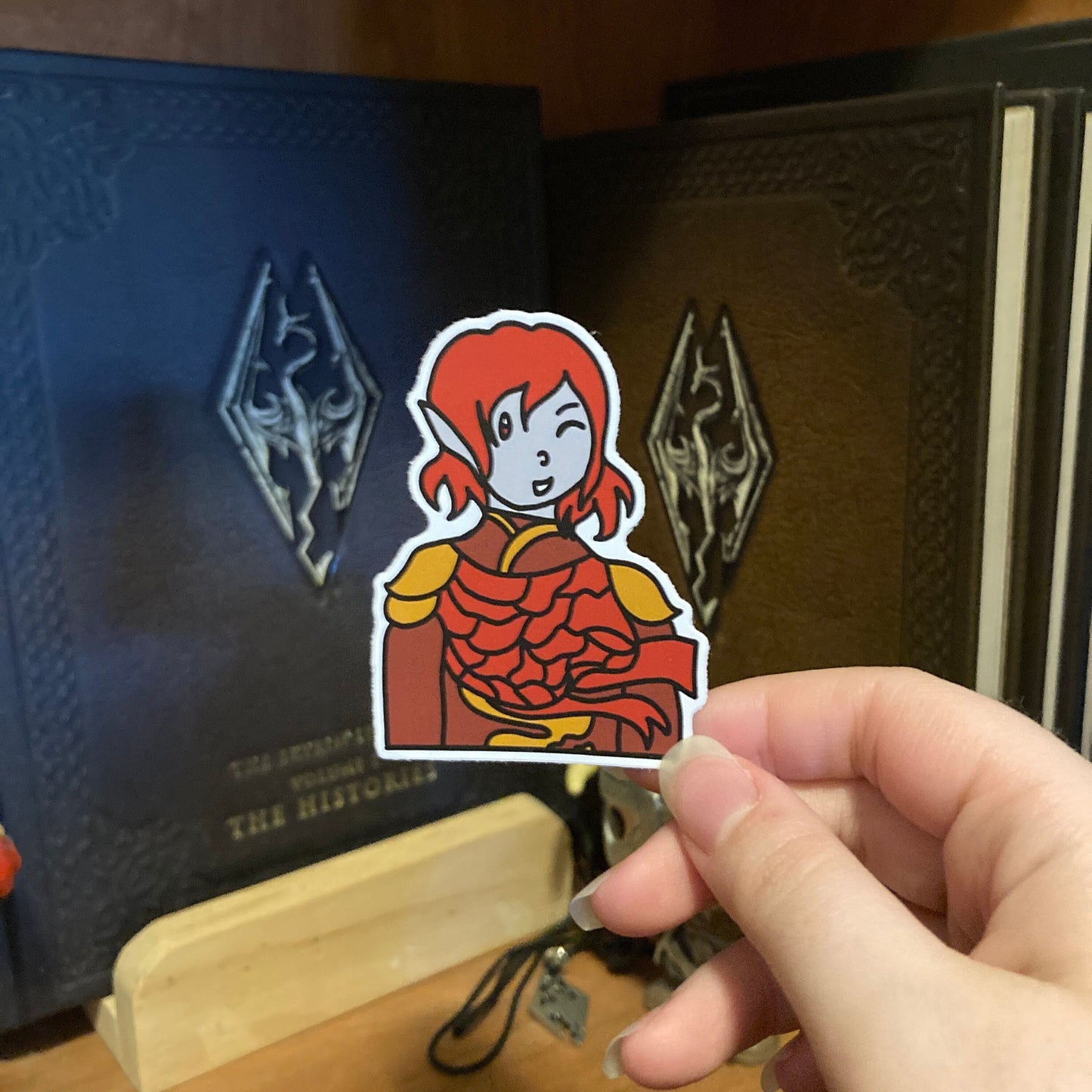 Red Hair Dark Elf 2” Original Character Vinyl Sticker