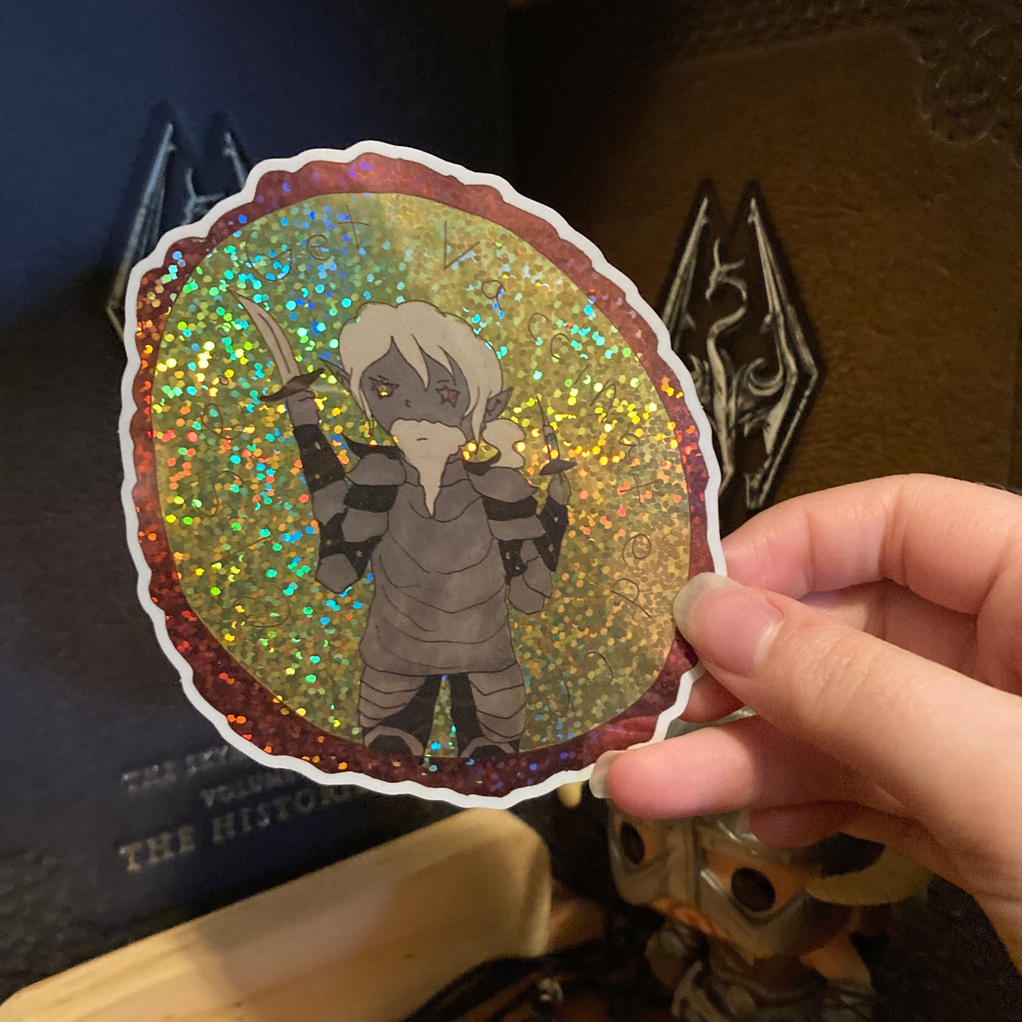 Get Vaccinated Or Else Chaotic Wizard Glitter Vinyl Sticker