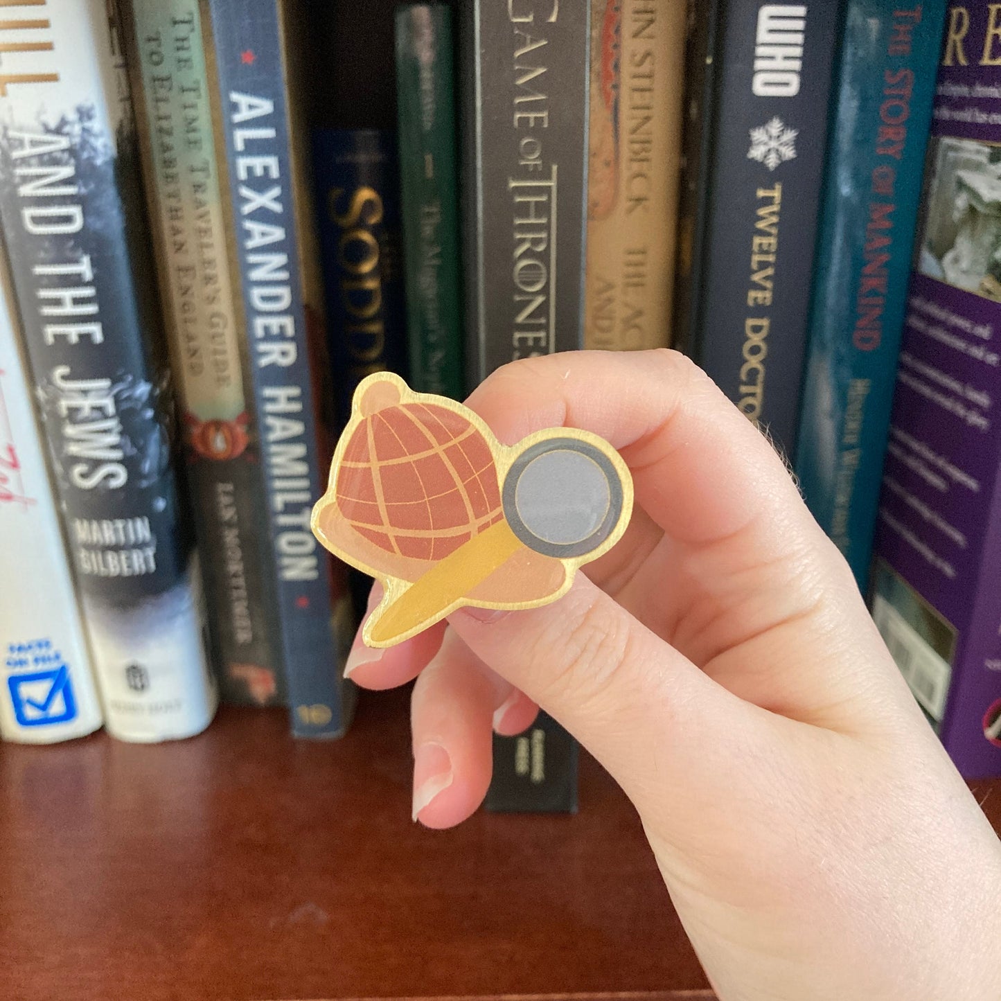 Detective Hat Brass Metal Pin PREORDER