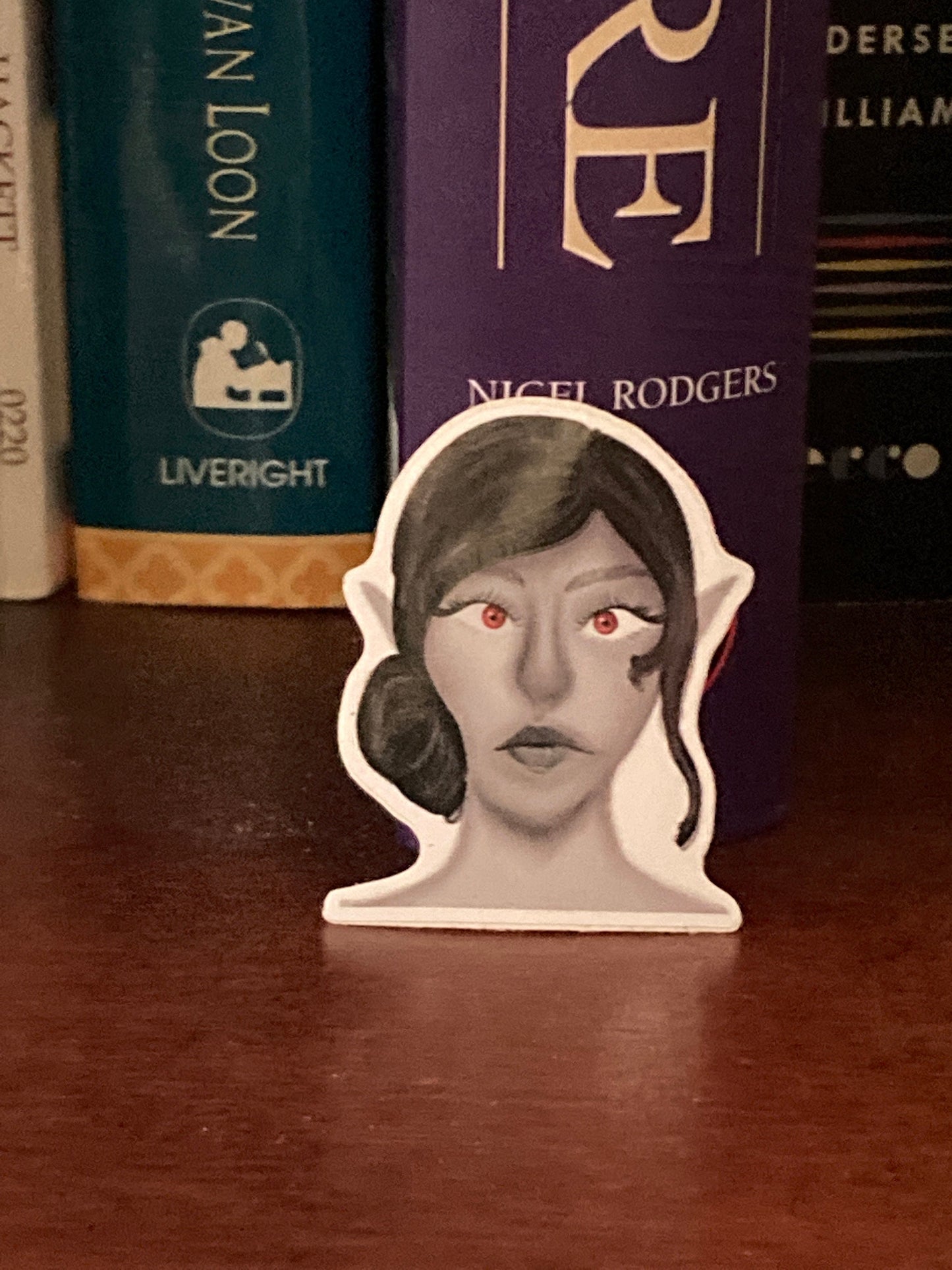 Dark Elf Portrait Mini Waterproof Vinyl Sticker (CLEARANCE)