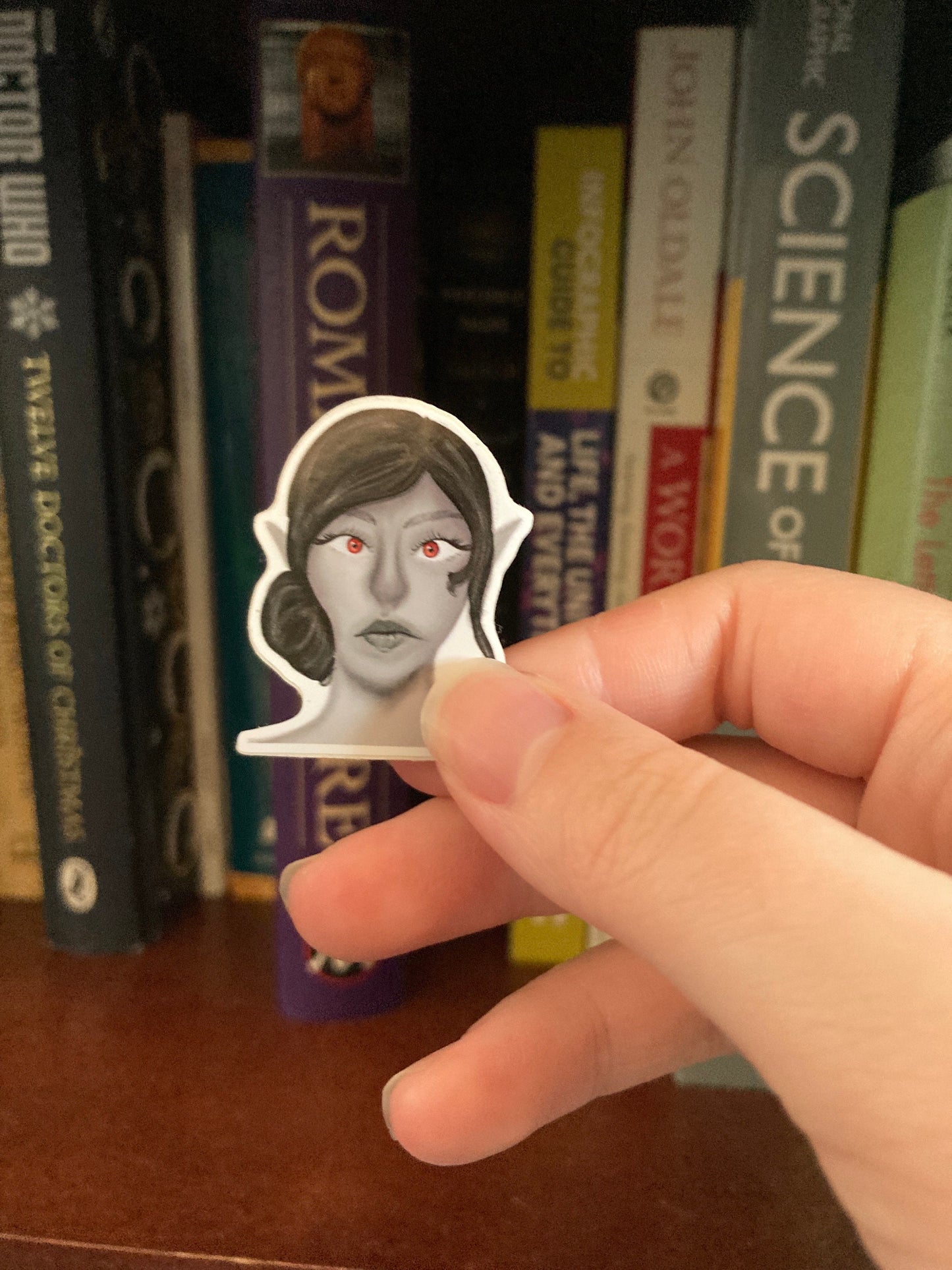 Dark Elf Portrait Mini Waterproof Vinyl Sticker (CLEARANCE)