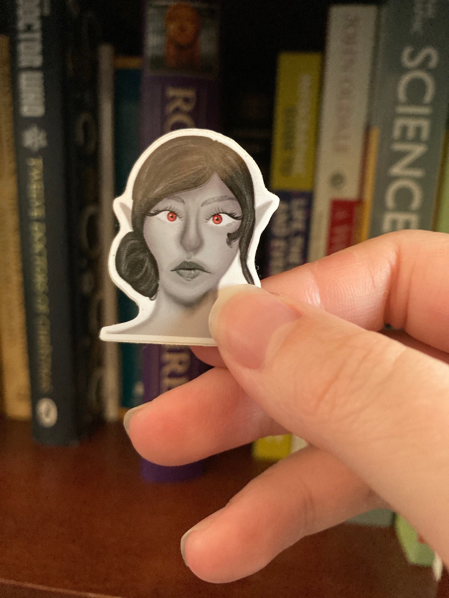 Dark Elf Portrait Mini Waterproof Vinyl Sticker (CLEARANCE)
