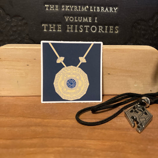 Celtic Knot Style Gold And Sapphire Necklace 2 Inch Vinyl Sticker