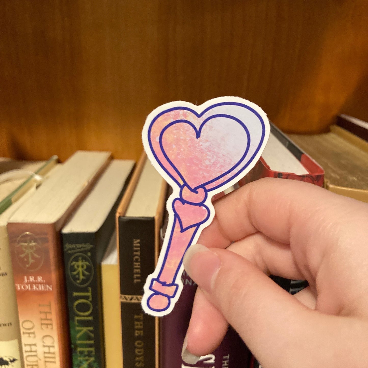 Heart Magic Wand 2.5 Inch Waterproof Pink Vinyl Sticker (CLEARANCE)