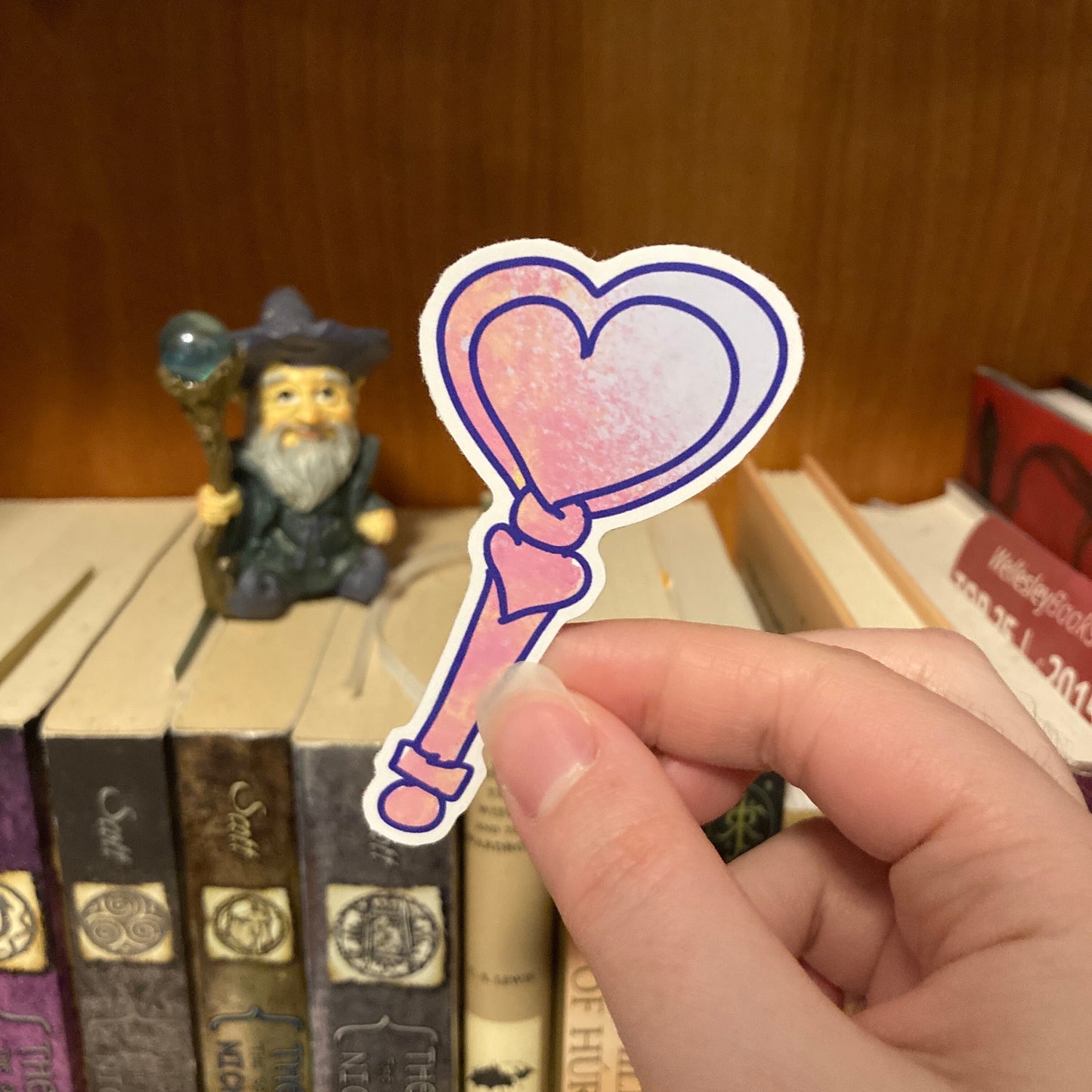 Heart Magic Wand 2.5 Inch Waterproof Pink Vinyl Sticker (CLEARANCE)