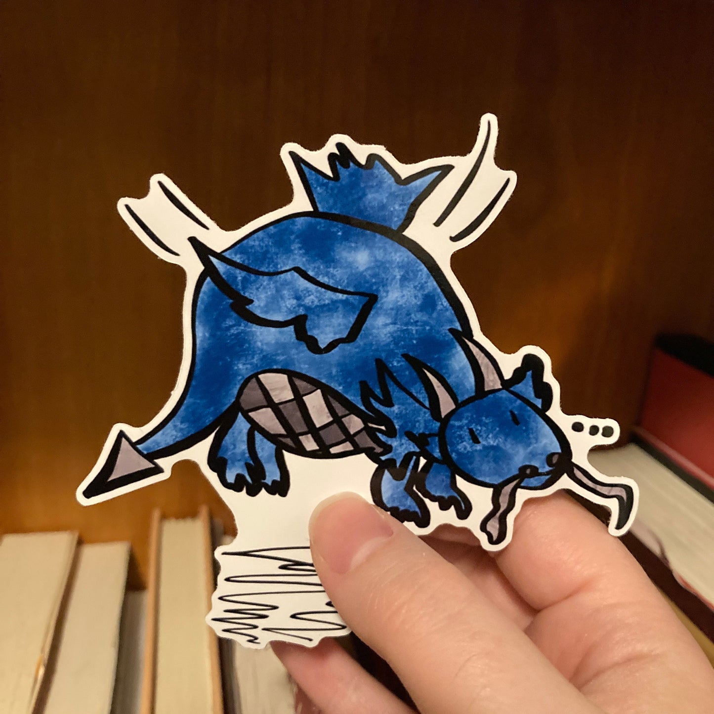 Chonky Dragon 3 Inch Blue Vinyl Sticker