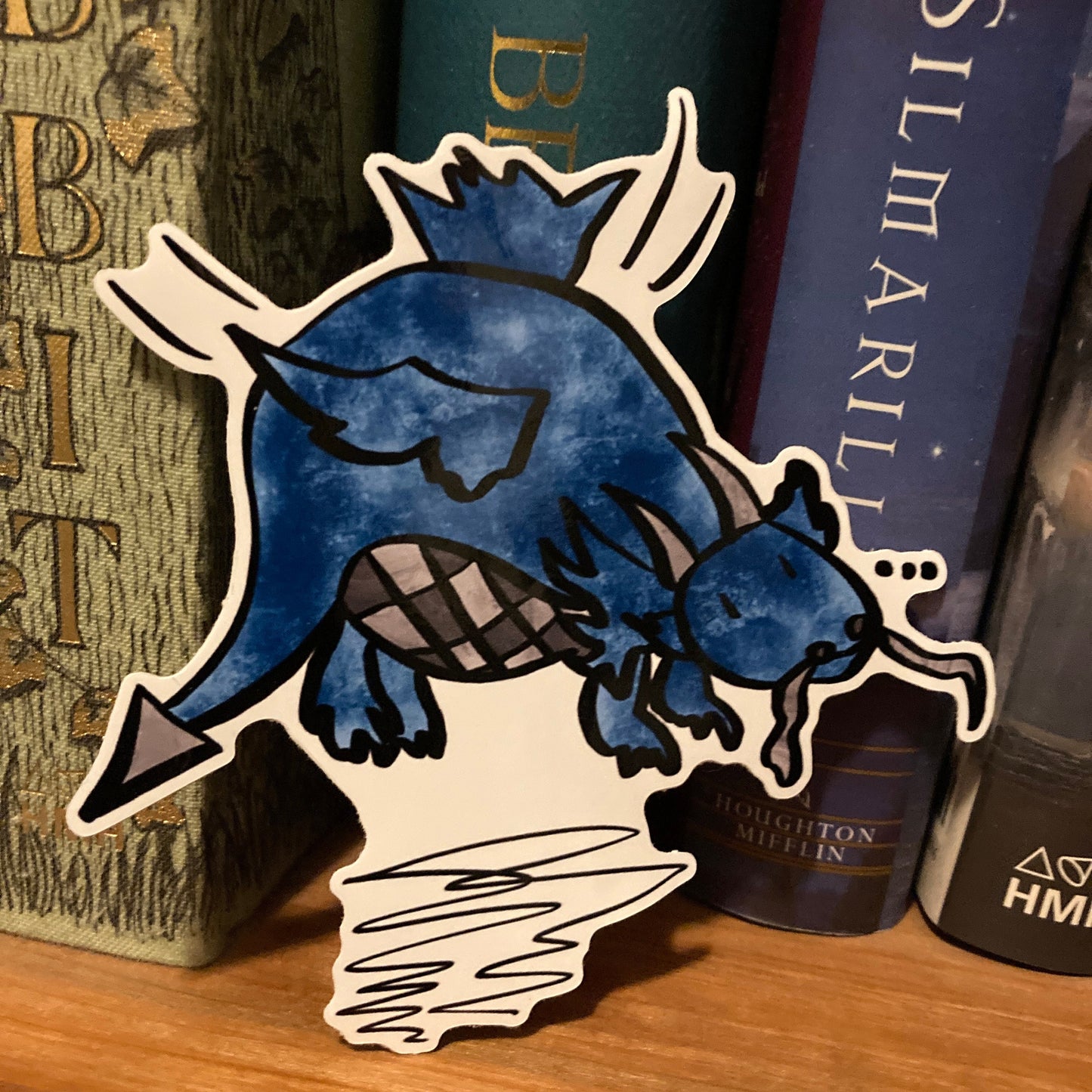 Chonky Dragon 3 Inch Blue Vinyl Sticker