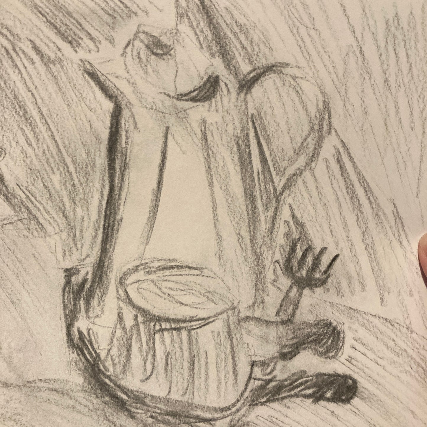Tea Time Charcoal Still Life 9x12” Sketch