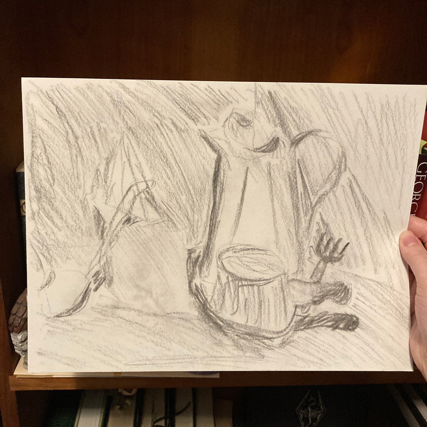 Tea Time Charcoal Still Life 9x12” Sketch