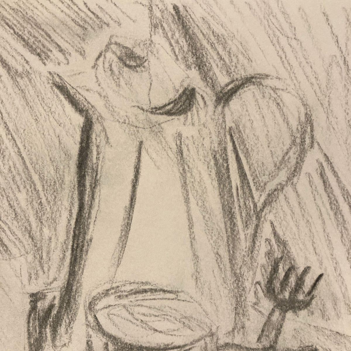 Tea Time Charcoal Still Life 9x12” Sketch