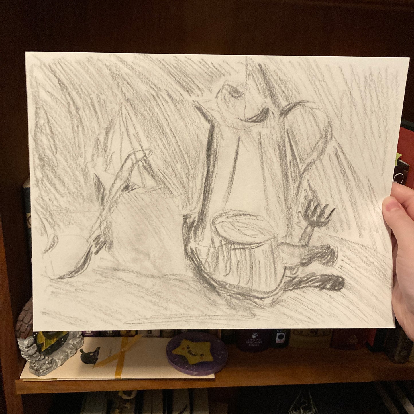 Tea Time Charcoal Still Life 9x12” Sketch